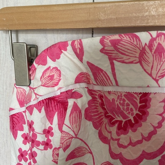 SOUTHERN TIDE strapless pink white dress pockets size 6 small floral rush - Picture 5 of 9